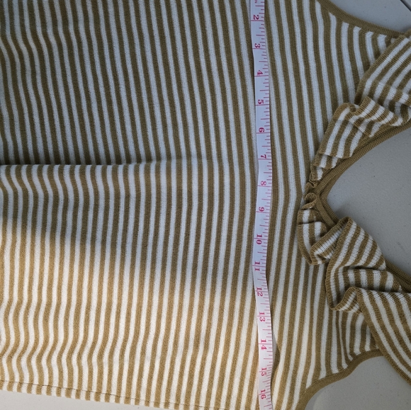 MADEWELL belhaven wool blend ruffle sweater tank in stripe - Picture 6 of 10